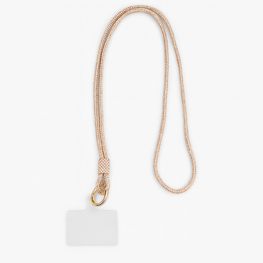 Laccio porta-cellulare/porta-card con strass – colore oro