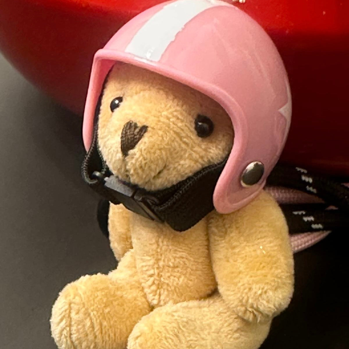 Portachiavi Orsetto con Casco Rosa